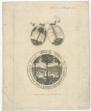 Antique Print with Seals of the Fruitbearing Society (c.1785)