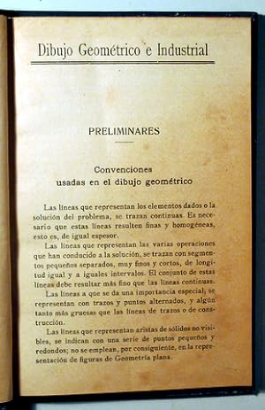 Seller image for MANUAL DE DIBUJO GEOMTRICO E INDUSTRIAL - Barcelona 1923 - Ilustrado for sale by Llibres del Mirall