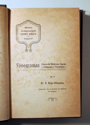 Imagen del vendedor de FONOGRAMAS (Discos de Medicina, Higiene, Pedagoga y Psicologa) - Zaragoza c. 1935 a la venta por Llibres del Mirall