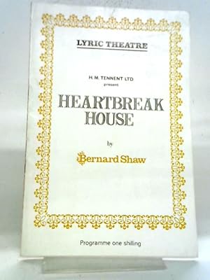 Seller image for Heartbreak House Bernard Shaw The Lyric Theatre Programme for sale by World of Rare Books