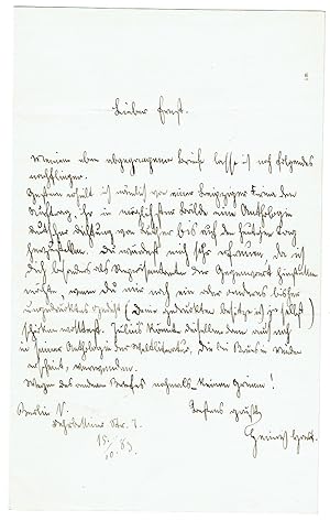 Imagen del vendedor de Eigenhndiger Brief mit Unterschrift. a la venta por Kotte Autographs GmbH