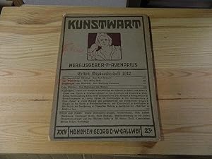 Bild des Verkufers fr Kunstwart. Erstes Septemberheft 1912 zum Verkauf von Versandantiquariat Schfer