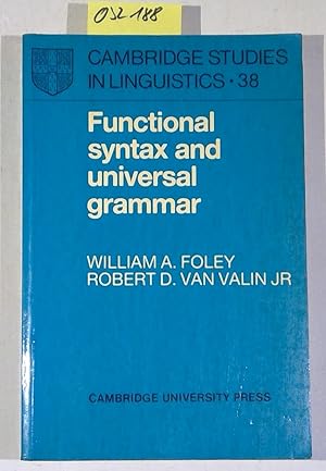 Imagen del vendedor de Functional Syntax and Universal Grammar (Cambridge Studies in Linguistics 38) a la venta por Antiquariat Trger