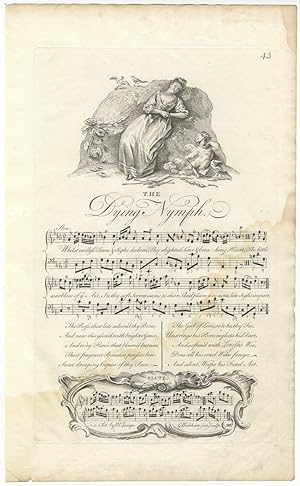 Bild des Verkufers fr The Dying Nymph. Set by Mr. Lampe. Plate 43 from George Bickham's The Musical Entertainer zum Verkauf von J & J LUBRANO MUSIC ANTIQUARIANS LLC