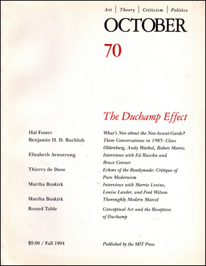 Seller image for October, No. 70 (Fall 1994) The Duchamp Effect for sale by Specific Object / David Platzker