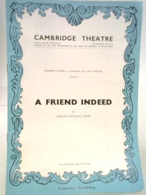 Imagen del vendedor de Cambridge Theatre: A Friend Indeed Programme April 27th 1966 a la venta por World of Rare Books