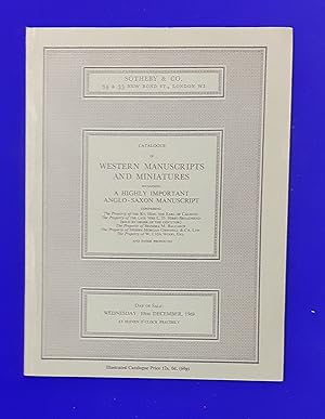 Catalogue of Western Manuscripts and Miniatures including a highly important Anglo-Saxon manuscri...