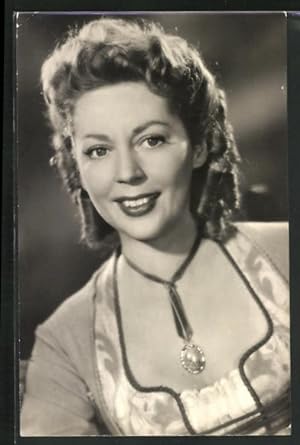 Bild des Verkufers fr Ansichtskarte Portrt von Anne Vernon mit Halskette zum Verkauf von Bartko-Reher