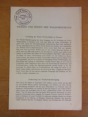 Seller image for Werden und Wesen der Waldorfschulen for sale by Antiquariat Weber