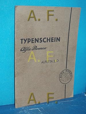 Image du vendeur pour Typenschein alfa Romeo Alfetta 2.0 mis en vente par Antiquarische Fundgrube e.U.