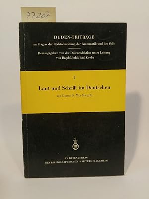 Bild des Verkufers fr Laut und Schrift im Deutschen Duden - Beitrge, Heft 3 zum Verkauf von ANTIQUARIAT Franke BRUDDENBOOKS