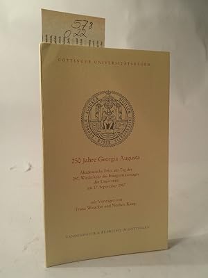 Bild des Verkufers fr 250 Jahre Georgia Augusta Akademische Feier am Tag der 250. Wiederkehr des Inaugurationstages der Universitt am 17. September 1987 zum Verkauf von ANTIQUARIAT Franke BRUDDENBOOKS