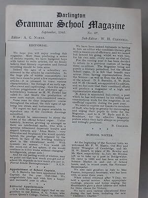 Darlington Grammar School Magazine. September 1945, No 67.