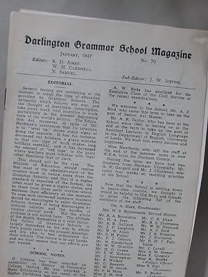 Darlington Grammar School Magazine. January 1947, No 70.