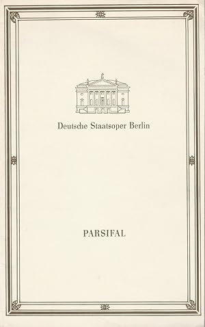 Image du vendeur pour Programmheft Richard Wagner PARSIFAL 21. November 1986 mis en vente par Programmhefte24 Schauspiel und Musiktheater der letzten 150 Jahre