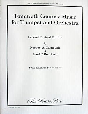 Seller image for Twentieth Century Music for Trumpet and Orchestra for sale by Ken Jackson