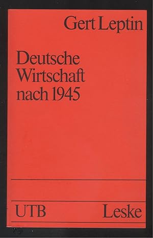 Seller image for Deutsche Wirtschaft nach 1945. Ein Ost-West-Vergleich. for sale by Versandantiquariat Markus Schlereth