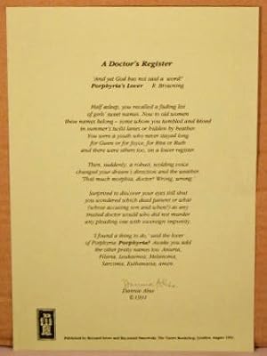 A Doctor's Register. BROADSIDE 8.2x11.8 inches.