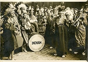 "UNITED STATES INDIAN RESERVATION BAND / GARE ST-LAZARE 1931" Photo de presse originale G. DEVRED...