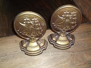 Brigantine 1810 Sailing Ship "Bookends"