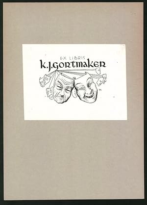 Imagen del vendedor de Exlibris K. J. Gortmaker, Masken aus dem Theater a la venta por Bartko-Reher