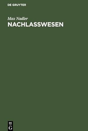 Seller image for Nachlawesen for sale by AHA-BUCH GmbH