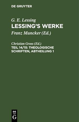 Bild des Verkufers fr Theologische Schriften, Abtheilung 1 zum Verkauf von AHA-BUCH GmbH