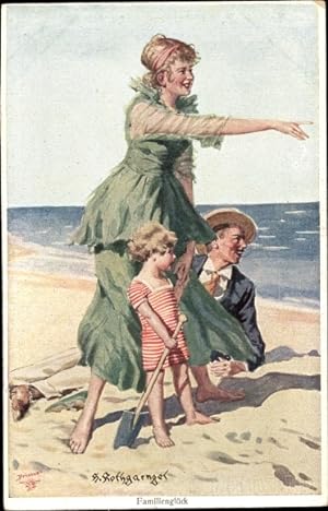 Künstler Ansichtskarte / Postkarte Rothgaengel, H., Familienglück, Am Strande - Primus 1181