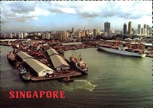 Bild des Verkufers fr Ansichtskarte / Postkarte Singapore Singapur, Teilansicht der Stadt, Hafen zum Verkauf von akpool GmbH
