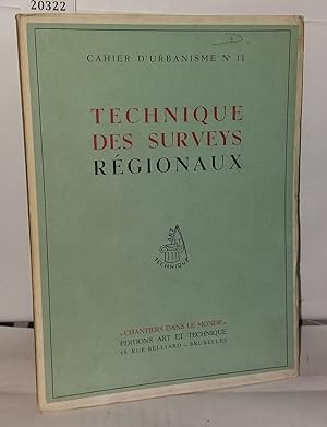 Bild des Verkufers fr Technique des Surveys rgionaux zum Verkauf von Librairie Albert-Etienne