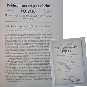 Seller image for Politisch-anthropologische Revue. Monatsschrift fr das soziale und geistige Leben der Vlker. III. Jahrgang Nr. 9 Dezember 1904, aus dem Besitz von E r n s t R  d i n * R a s s e n f r a g e in USA / L y n c h j u s t i z und Kampf gegen die sog. N e g e r r a s s e in Amerika / H o m o s e x u a l i t  t und S t r a f r e c h t for sale by Galerie fr gegenstndliche Kunst