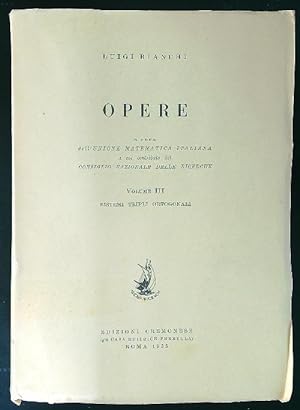 Bild des Verkufers fr Opere vol. III zum Verkauf von Librodifaccia
