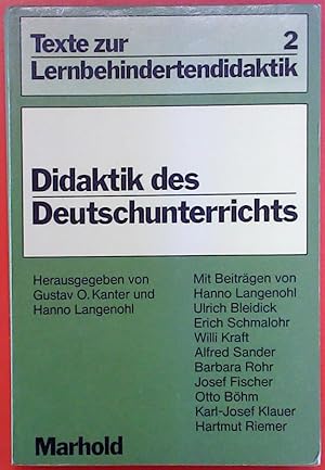 Bild des Verkufers fr Didaktik des Deutschunterrichts. Texte zur Lernbehindertendidaktik 2. zum Verkauf von biblion2