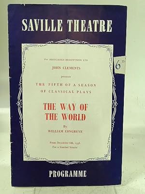 Image du vendeur pour The Way of the World Theatre Programme mis en vente par World of Rare Books