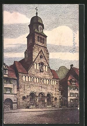 Bild des Verkufers fr Knstler-Ansichtskarte Nrnberg, Projektierte kath. Kirche St. Bonifatius zum Verkauf von Bartko-Reher