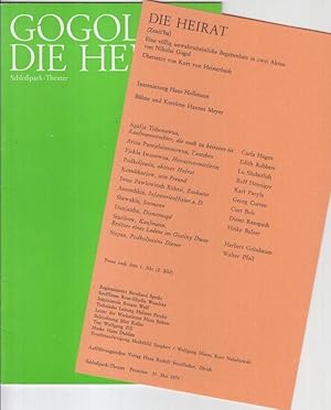 Seller image for Programmheft zu: Die Heirat. - Spielzeit 1973 / 1974, Heft 35. - Inszenierung: Hans Hollmann. - Mit: Lu Suberlich, Curt Bois, Carla Hagen u. a. - for sale by Antiquariat Carl Wegner