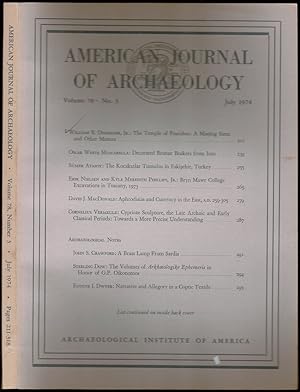 Immagine del venditore per The Temple of Poseidon: A Missing Sima and Other Matters in American Journal of Archaeology: Volume 78, Number 3 venduto da The Book Collector, Inc. ABAA, ILAB