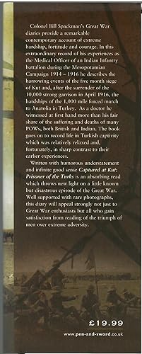 Seller image for Captured at Kut, Prisoner of the Turks: The Great War Diaries of Colonel William Spackman for sale by Michael Moons Bookshop, PBFA