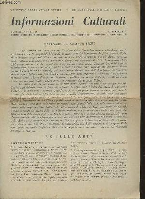 Bild des Verkufers fr Informazioni Culturali Anno III-n17- 5 Settembre 1950 zum Verkauf von Le-Livre