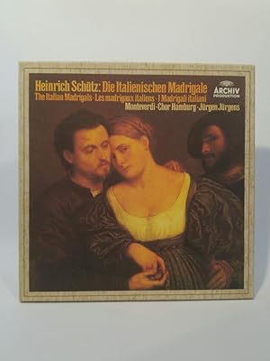 Seller image for Die italienischen Madrigale. Monteverdi-Chor Hamburg, Jürgen Jürgens. 2 Vinyl-LPs. The Italian madrigals. Les madrigaux italiens. I Madrigali italiani. for sale by ANTIQUARIAT Franke BRUDDENBOOKS