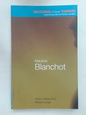 Image du vendeur pour Maurice Blanchot. mis en vente par Plurabelle Books Ltd