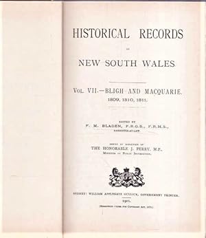 Bild des Verkufers fr Historical Records of New South Wales, Vol. VII: Bligh and MacQuarie. 1809, 1810, 1811. zum Verkauf von Goulds Book Arcade, Sydney