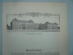 Würzburg, Residenz, anno 1895, Holzstich, Götz Wilhelm, aus: Geographisch Historisches Handbuch v...