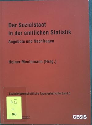 Imagen del vendedor de Der Sozialstaat in der amtlichen Statistik : Angebote und Nachfragen. Sozialwissenschaftliche Tagungsberichte ; Bd. 6 a la venta por books4less (Versandantiquariat Petra Gros GmbH & Co. KG)