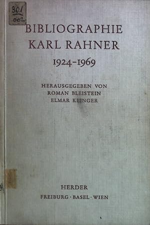 Seller image for Bibliographie Karl Rahner 1924-1969 for sale by books4less (Versandantiquariat Petra Gros GmbH & Co. KG)