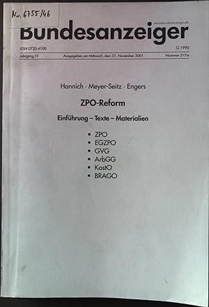 Seller image for ZPO-Reform: Einfhrung-Texte-Materialien. Recht und Praxis im Zivilrecht. for sale by books4less (Versandantiquariat Petra Gros GmbH & Co. KG)
