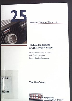 Bild des Verkufers fr Hrfunklandschaft in Schleswig-Holstein : Bestandsaufnahme 20 Jahre nach Einfhrung der dualen Rundfunkordnung. zum Verkauf von books4less (Versandantiquariat Petra Gros GmbH & Co. KG)