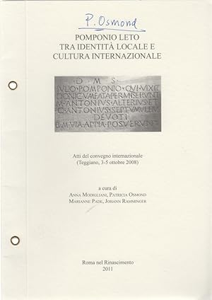 Immagine del venditore per Testimonianze di ricerche antiquarie tra i fogli di Sallustio. [Da. Pomponio Leto tra identit locale e cultura internazionale]. Atti del convegno internazionale, Teggiano, 3-5 ottobre 2008. venduto da Fundus-Online GbR Borkert Schwarz Zerfa