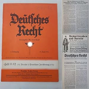 Bild des Verkufers fr Deutsches Recht: Zentralorgan des Bundes Nat.-Soz. Deutscher Juristen. Herausgeber: Dr. Hans Frank, M.d.R. 6.Jahrgang 1936, Heft 11/12 vom 15. Juni 1936 * D e u t s c h e r J u r i s t e n t a g 1 9 3 6 zum Verkauf von Galerie fr gegenstndliche Kunst