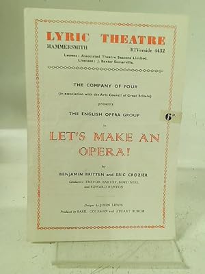 Bild des Verkufers fr Lyric Theatre Let's Make An Opera zum Verkauf von World of Rare Books